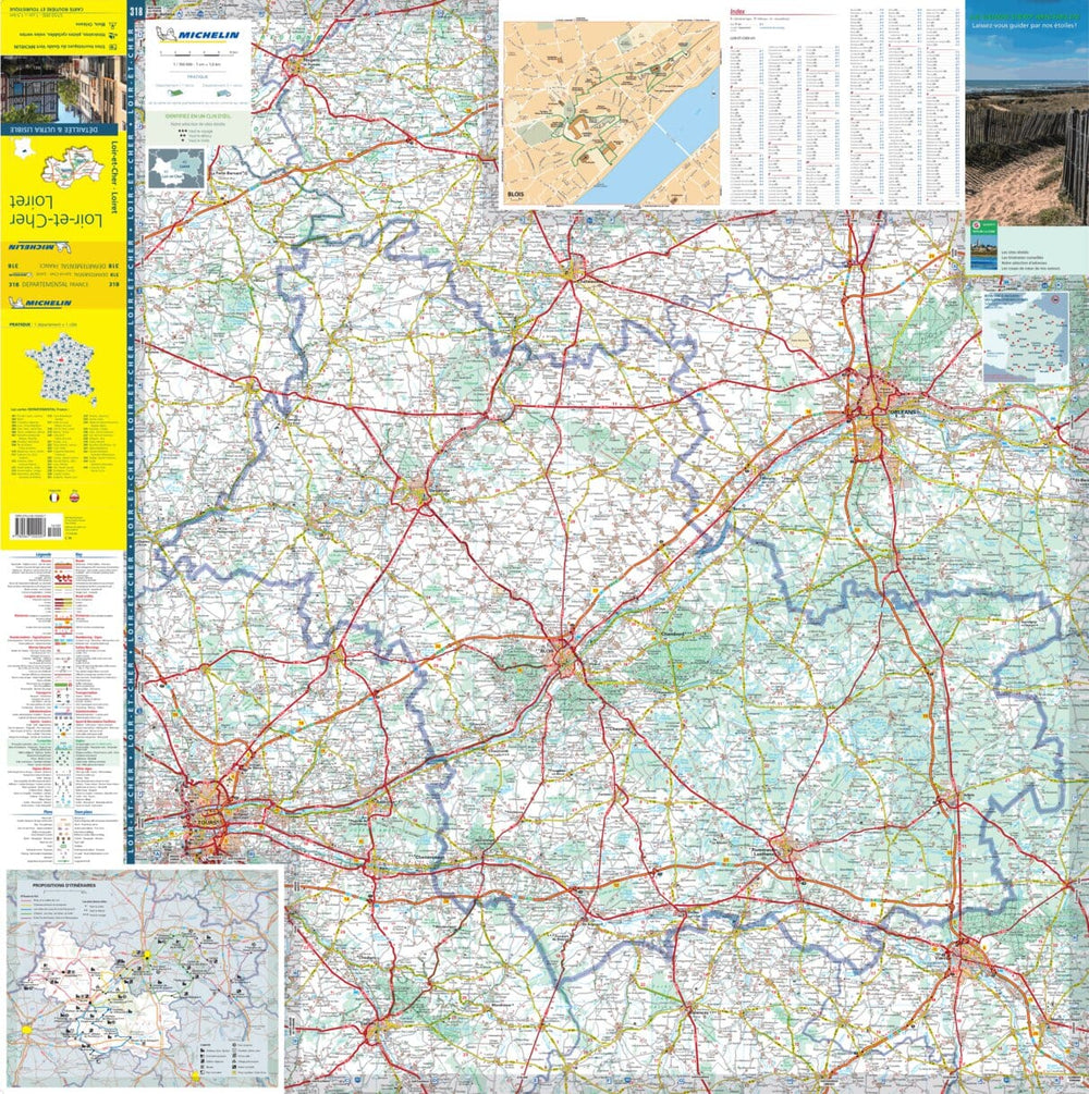 Carte départementale n° 318 - Loiret & Loir-et-Cher | Michelin carte pliée Michelin 