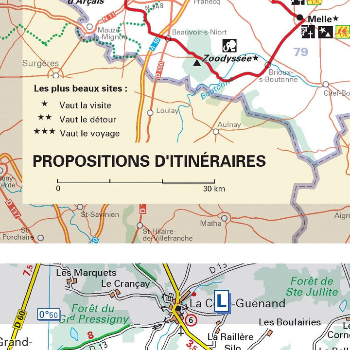 Carte départementale n° 322 - Deux-Sèvres & Vienne | Michelin carte pliée Michelin 