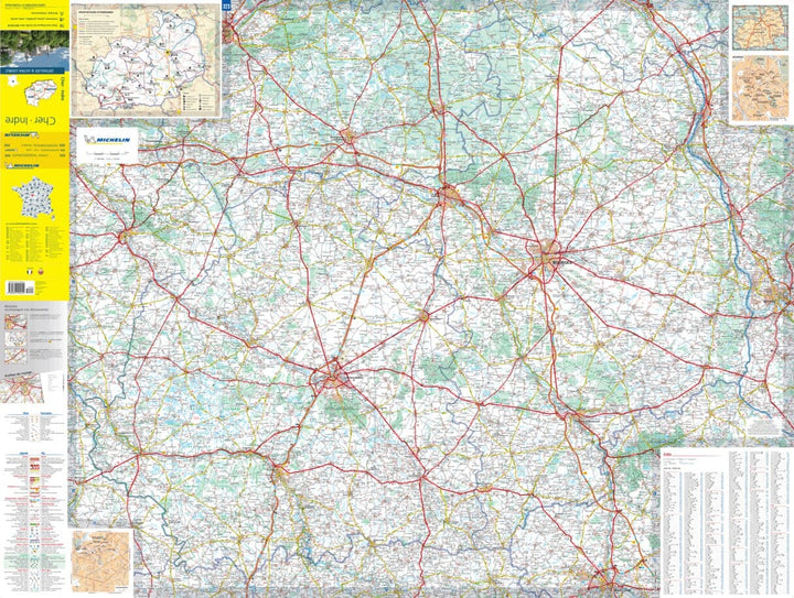 Carte départementale n° 323 - Cher & Indre | Michelin carte pliée Michelin 