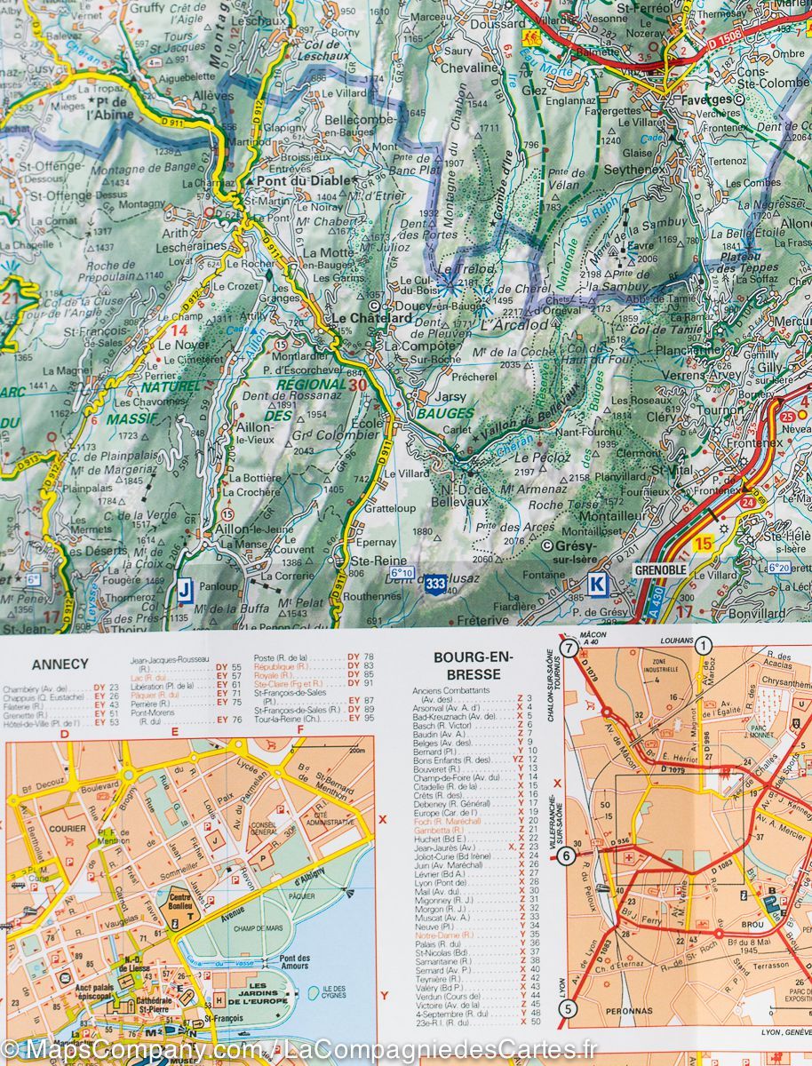 Carte départementale n° 328 - Ain & Haute-Savoie | Michelin carte pliée Michelin 