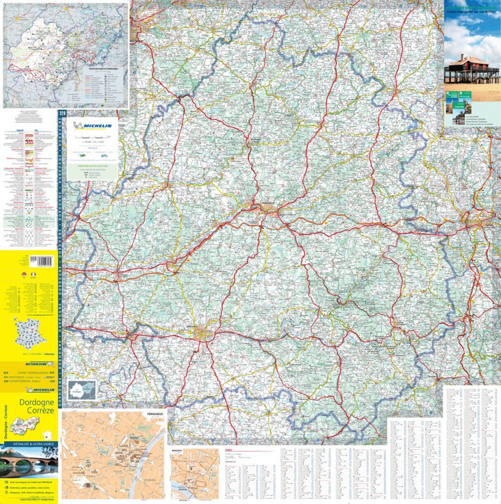 Carte départementale n° 329 - Corrèze & Dordogne | Michelin carte pliée Michelin 