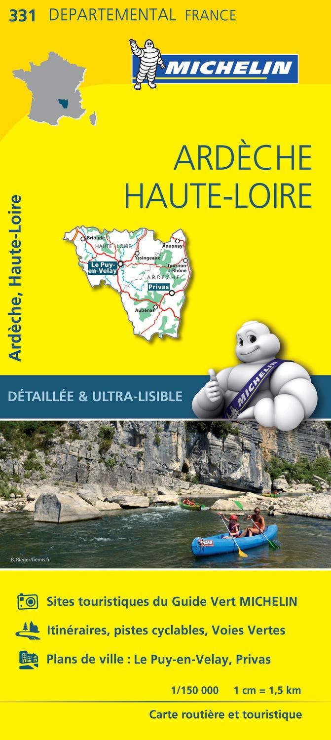 Carte départementale n° 331 - Ardèche & Haute-Loire | Michelin carte pliée Michelin 