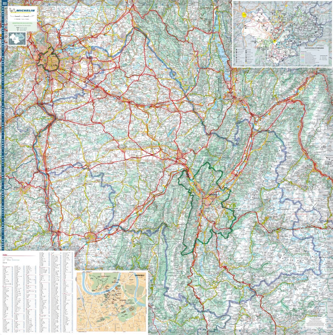 Carte départementale n° 333 - Isère & Savoie | Michelin carte pliée Michelin 