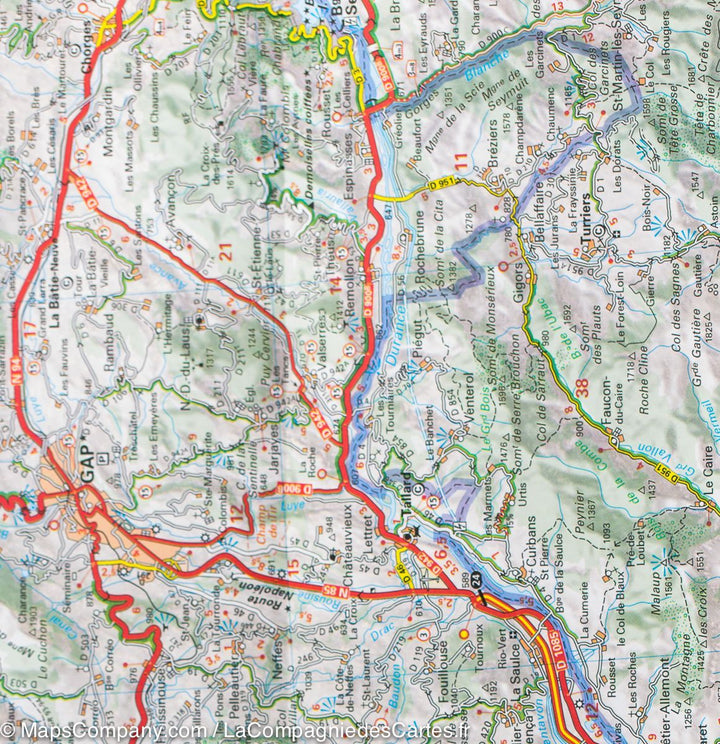 Carte départementale n° 334 - Alpes-de-Haute-Provence & Hautes-Alpes | Michelin carte pliée Michelin 