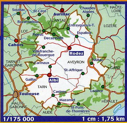 Carte départementale n° 338 - Aveyron & Tarn | Michelin carte pliée Michelin 