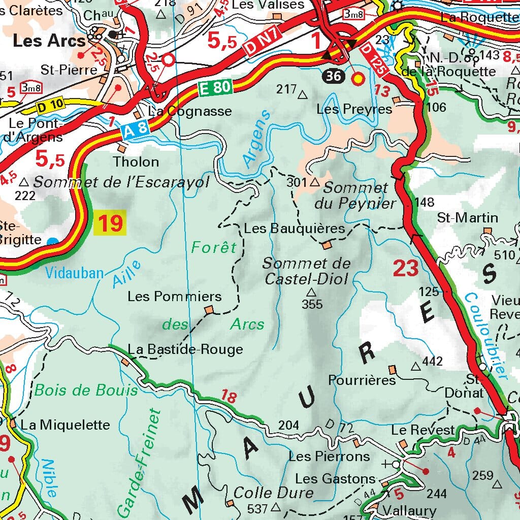 Carte départementale n° 340 - Bouches-du-Rhône & Var | Michelin carte pliée Michelin 