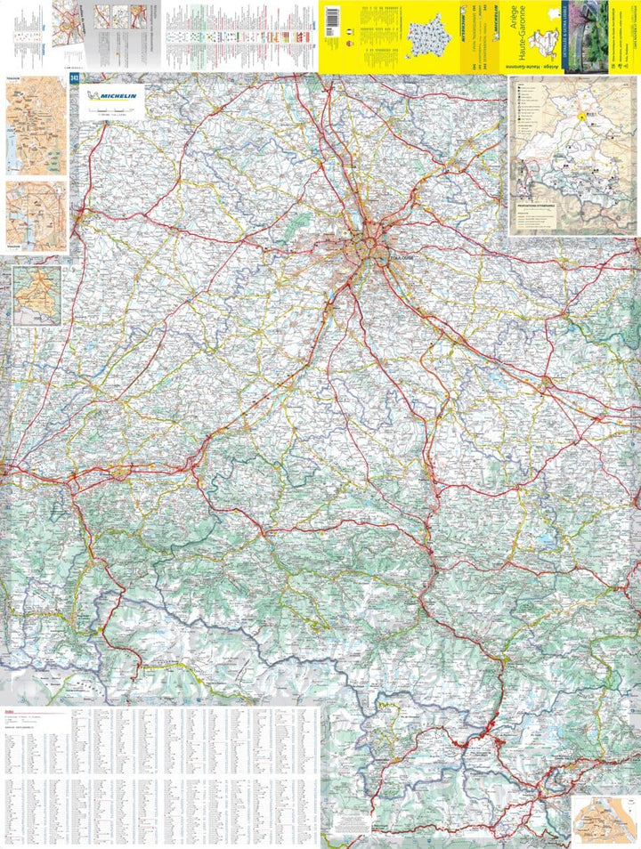Carte départementale n° 343 - Ariège, Haute-Garonne | Michelin carte pliée Michelin 