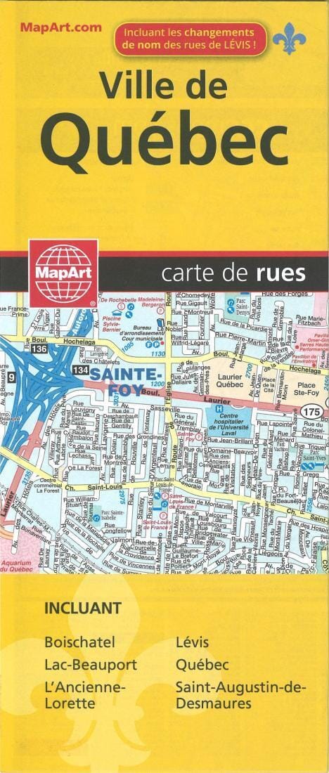 Ville de Quebec Street Map | MapArt Road Map 