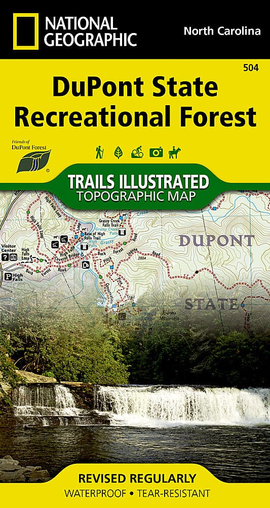 Carte des sentiers de la DuPont State Recreational Forest (Caroline du Nord), # 504 | National Geographic carte pliée National Geographic 