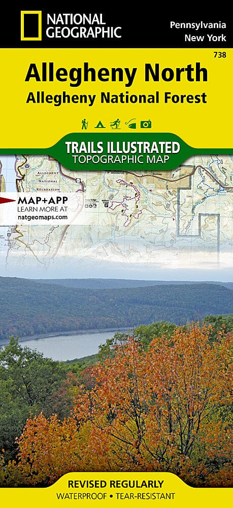 Carte des sentiers de la forêt nationale d'Allegheny, Nord, # 738 | National Geographic carte pliée National Geographic 
