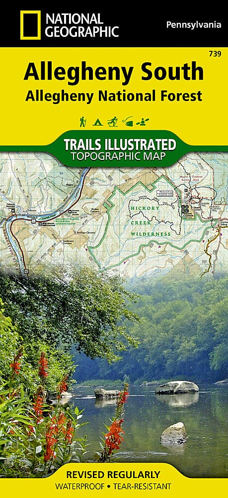 Carte des sentiers de la forêt nationale d'Allegheny, Sud, # 739 | National Geographic carte pliée National Geographic 
