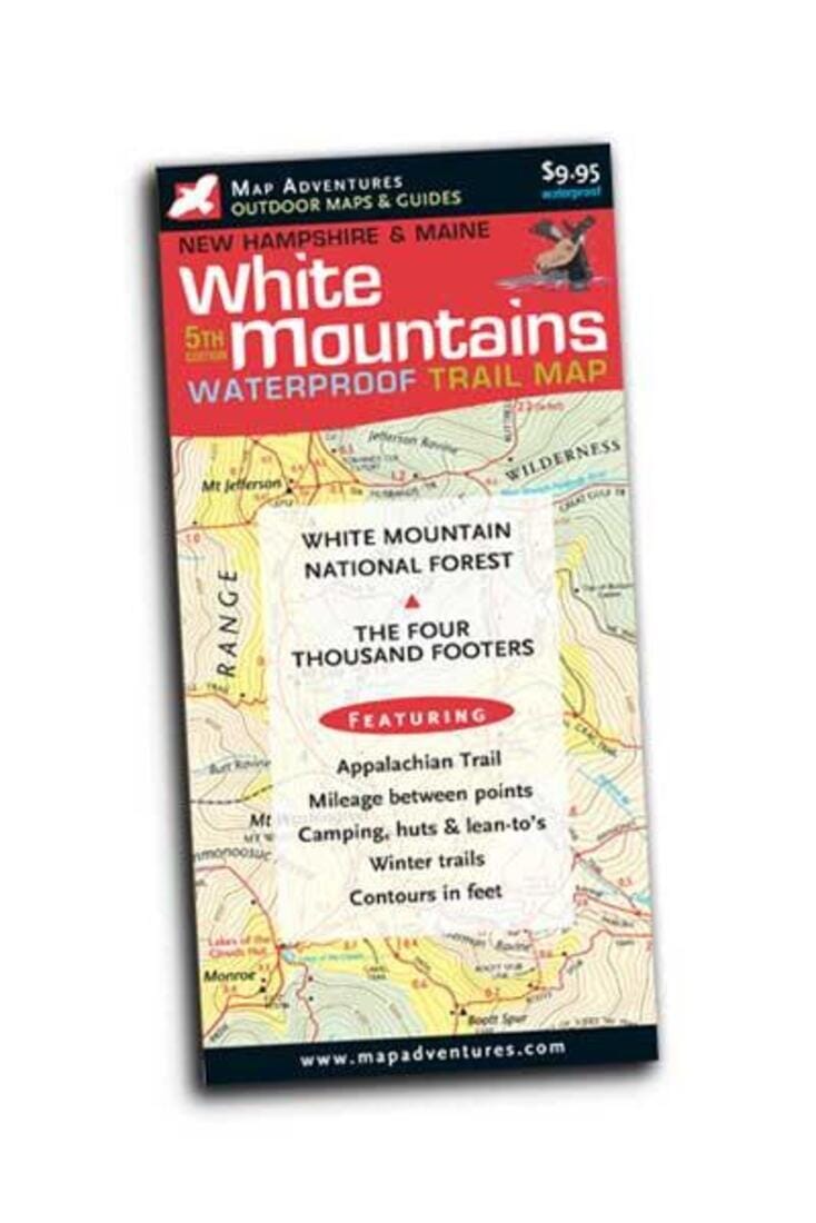 White Mountains Hiking Trail Map | Map Adventures carte pliée 