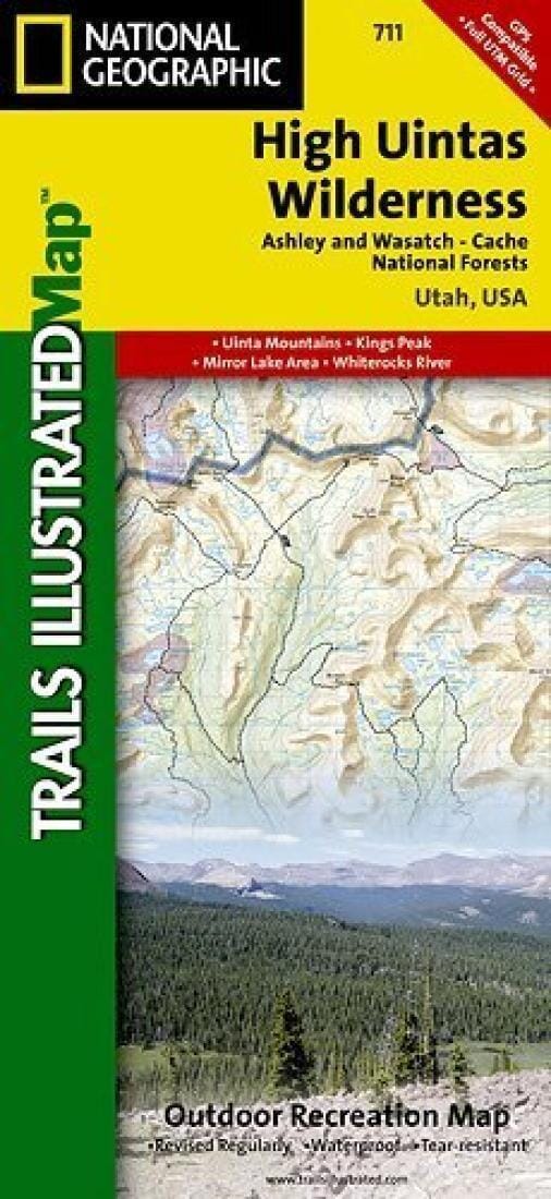Trails map of High Uintas (Utah) - # 711 | National Geographic