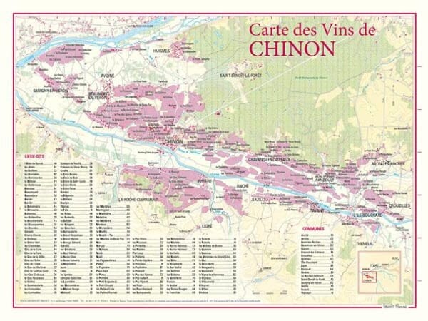 Carte des vins de Chinon carte pliée BENOIT FRANCE 