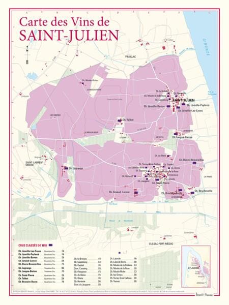 Carte des vins de Saint-Julien carte pliée BENOIT FRANCE 