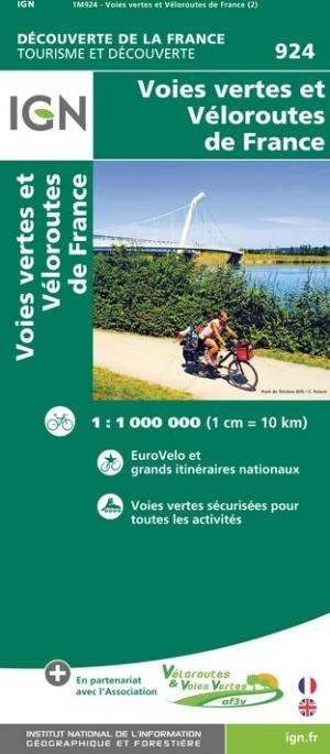 Carte des voies vertes et véloroutes de France | IGN carte pliée IGN 