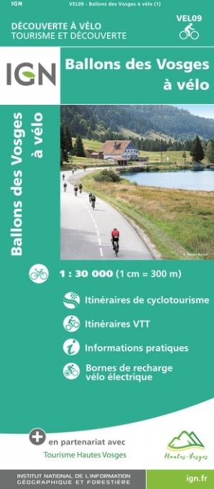 Carte détaillée - Ballons des Vosges à vélo | IGN carte pliée IGN 