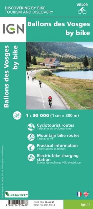 Carte détaillée - Ballons des Vosges à vélo | IGN carte pliée IGN 