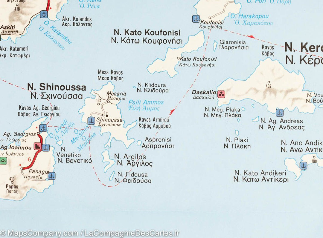 Carte détaillée des Cyclades | IGN - La Compagnie des Cartes