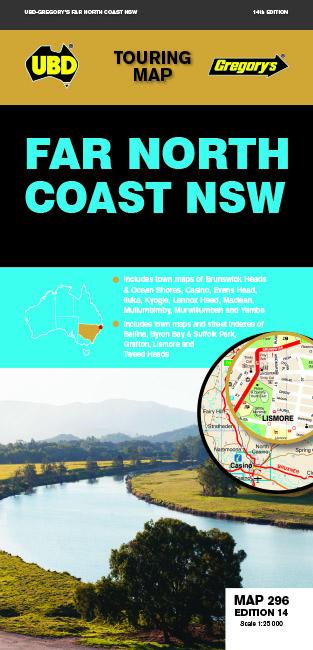 Carte détaillée - Far North Coast (Nouvelle Galles du Sud), n° 296 | UBD Gregory's carte pliée UBD Gregory's 