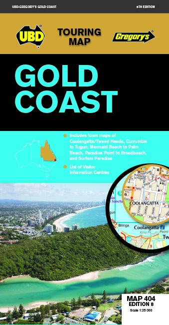 Carte détaillée - Gold Coast (Queensland), n° 404 | UBD Gregory's carte pliée UBD Gregory's 