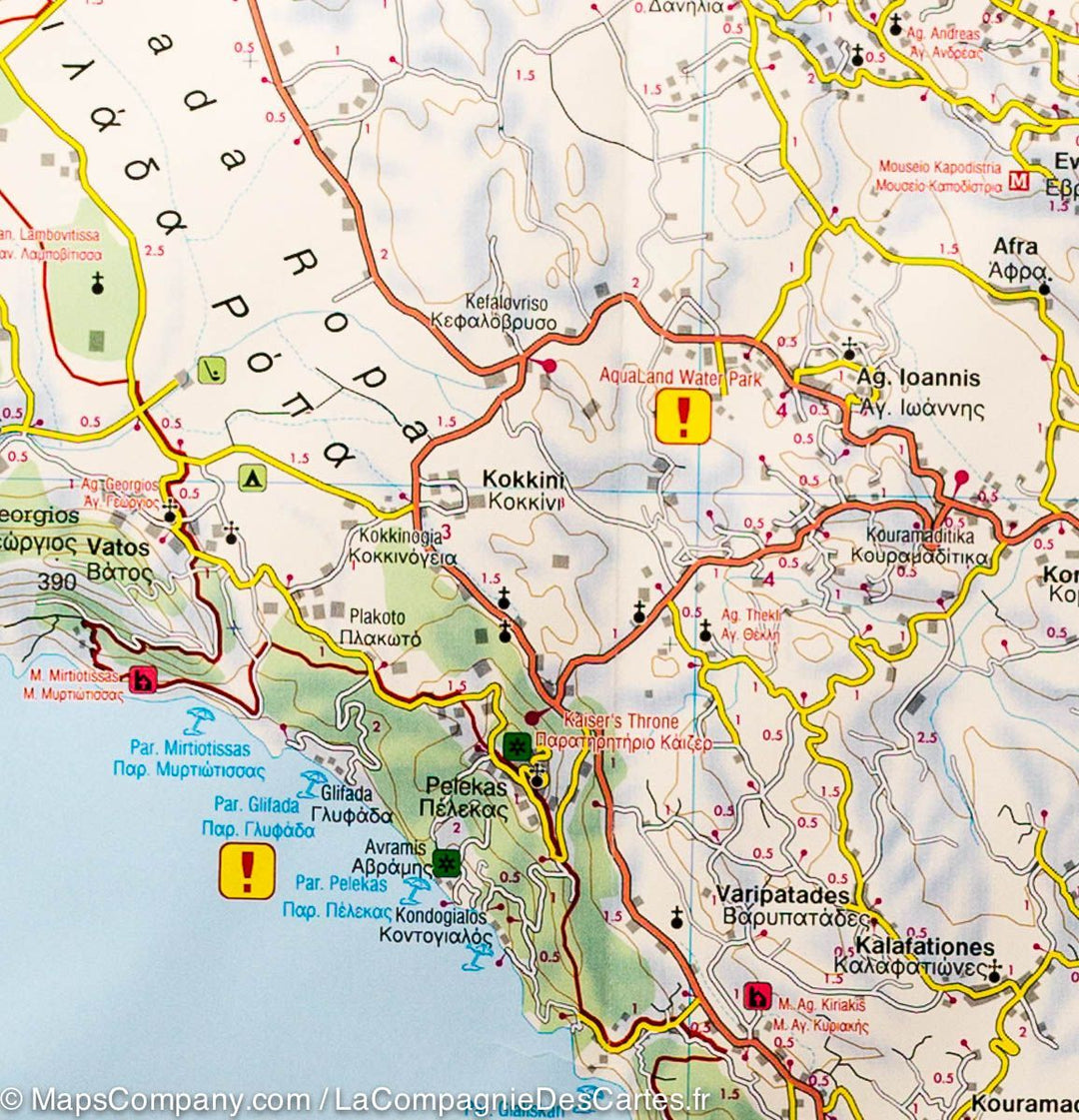 Carte détaillée - Ile de Corfou (Grèce) au 1,50 000 | Freytag & Berndt carte pliée Freytag & Berndt 