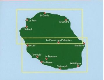 Carte détaillée de l'île de la Réunion | Freytag & Berndt - La Compagnie des Cartes