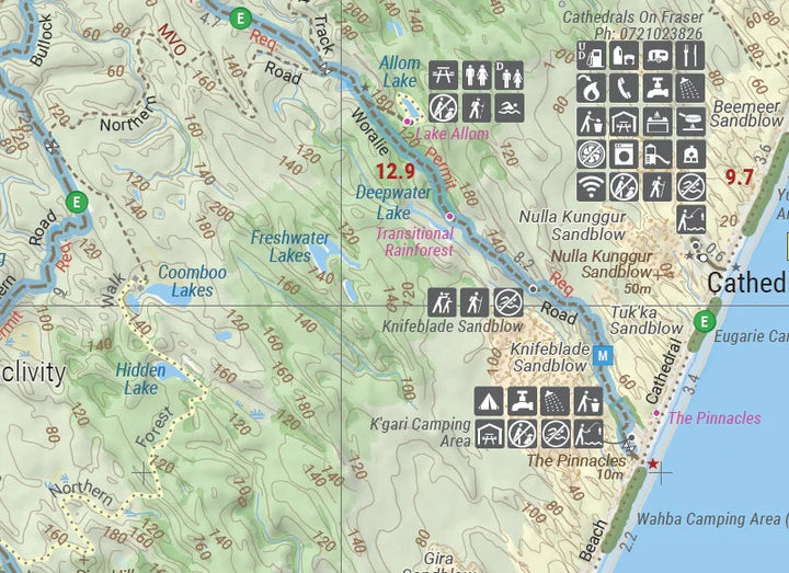 Carte détaillée - Ile Fraser (Queensland) | Hema Maps carte pliée Hema Maps 