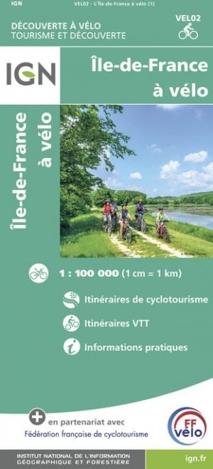 Carte détaillée - L'Ile de France à vélo | IGN carte pliée IGN 