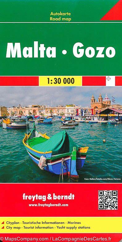Carte détaillée de Malte et Gozo | Freytag &amp; Berndt - La Compagnie des Cartes
