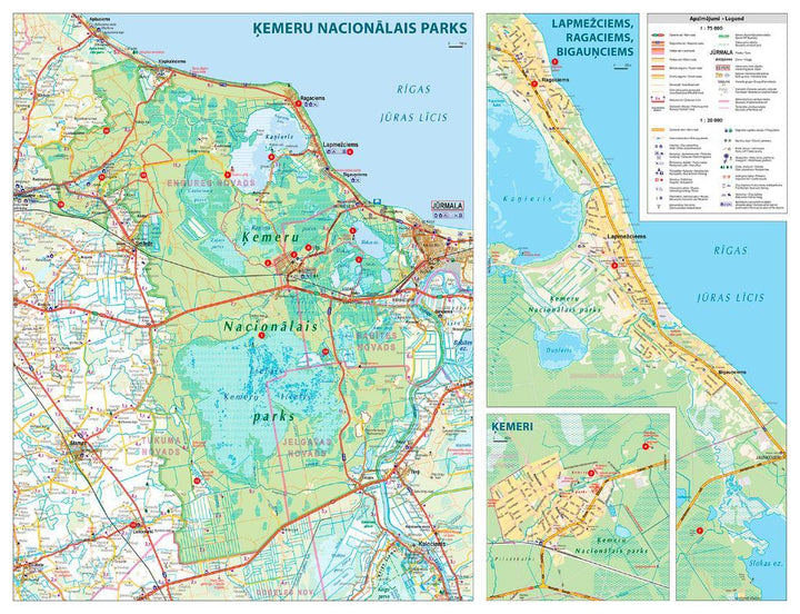 Carte détaillée - Parc national de Kemeri (Lettonie) | Jana Seta carte pliée Jana Seta 