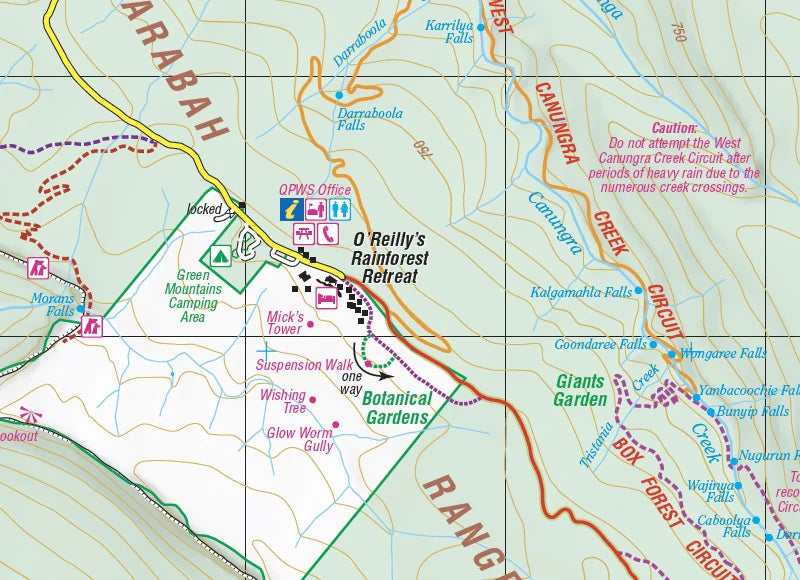 Carte détaillée - Parc national Lamington (Queensland) | Hema Maps carte pliée Hema Maps 