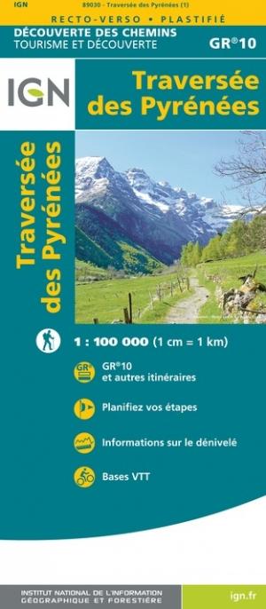 Carte détaillée - Traversée des Pyrénées | IGN carte pliée IGN 