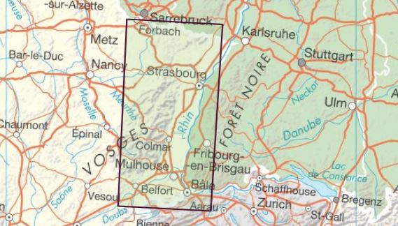 Carte détaillée - Traversée du massif des Vosges | IGN carte pliée IGN 