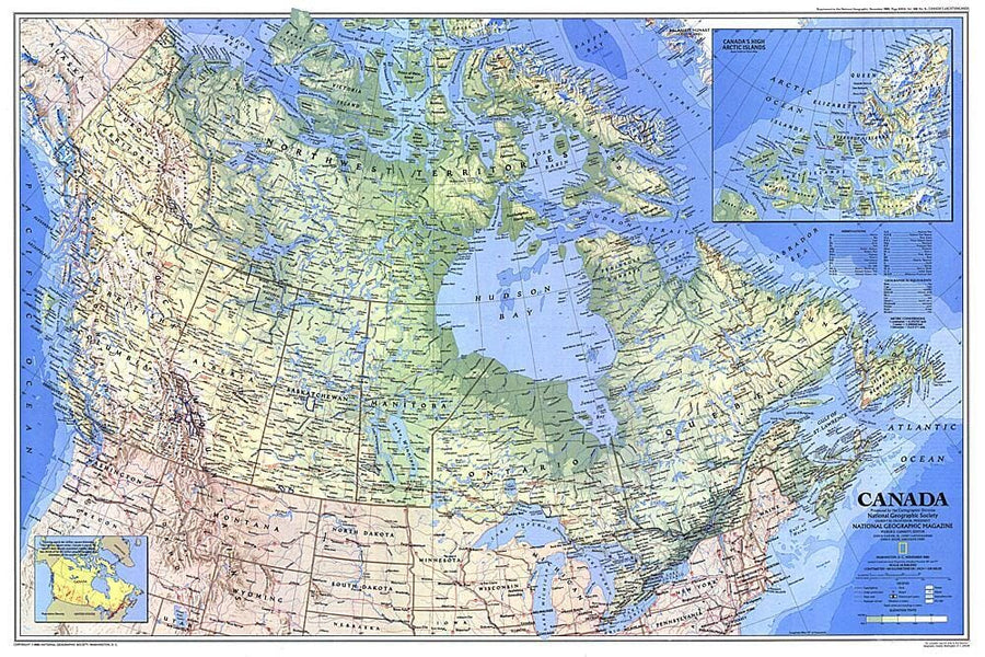 1985 Canada Map Wall Map 