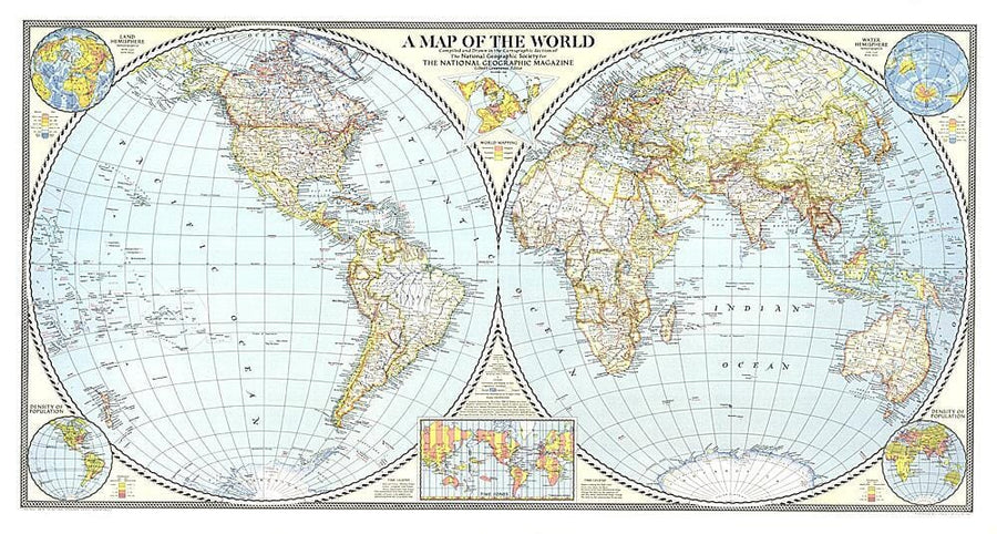 1941 World Map Wall Map 