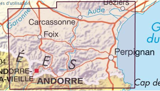 Carte en relief - Pyrénées ariégeoises et catalanes | IGN carte relief grande dimension IGN 