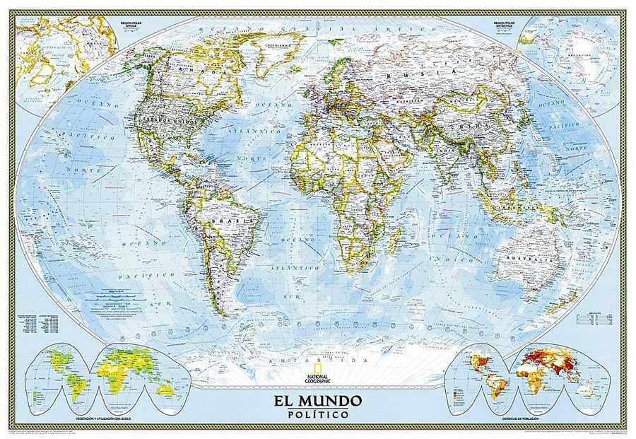 2005 World Classic Spanish Map Wall Map 
