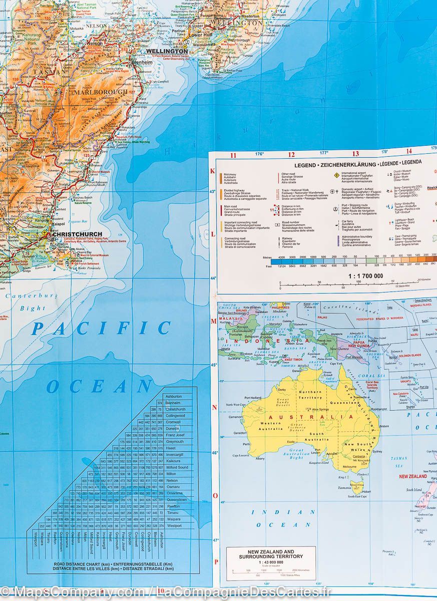 Carte géographique - Nouvelle Zélande | Gizi Map carte pliée Gizi Map 