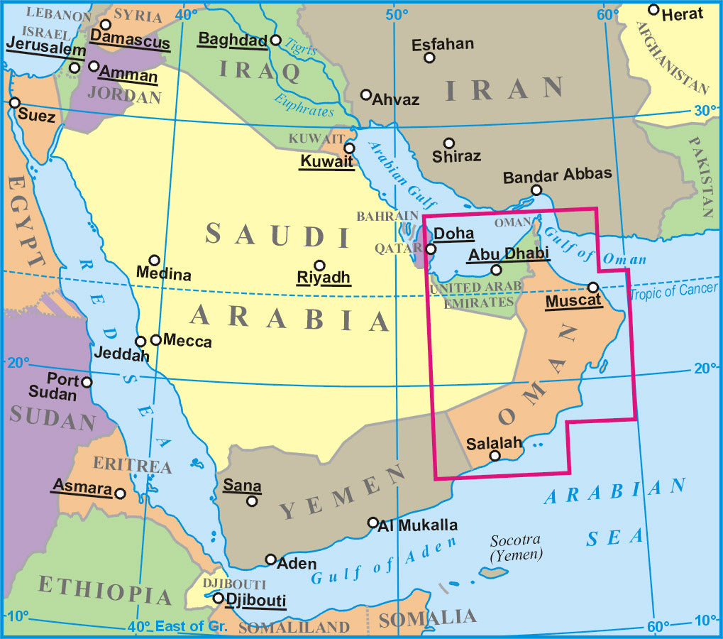 Carte géographique - Sultanat d'Oman | Gizi Map carte pliée Gizi Map 