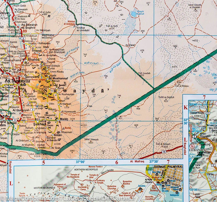 Carte géographique - Syrie & Liban | Gizi Map carte pliée Gizi Map 