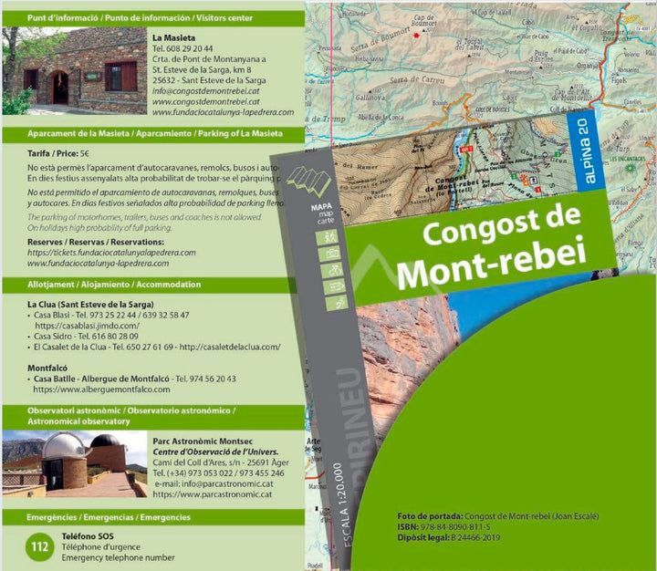 Carte & guide de randonnée - Congost de Mont-Rebei (Catalogne) | Alpina carte pliée Editorial Alpina 