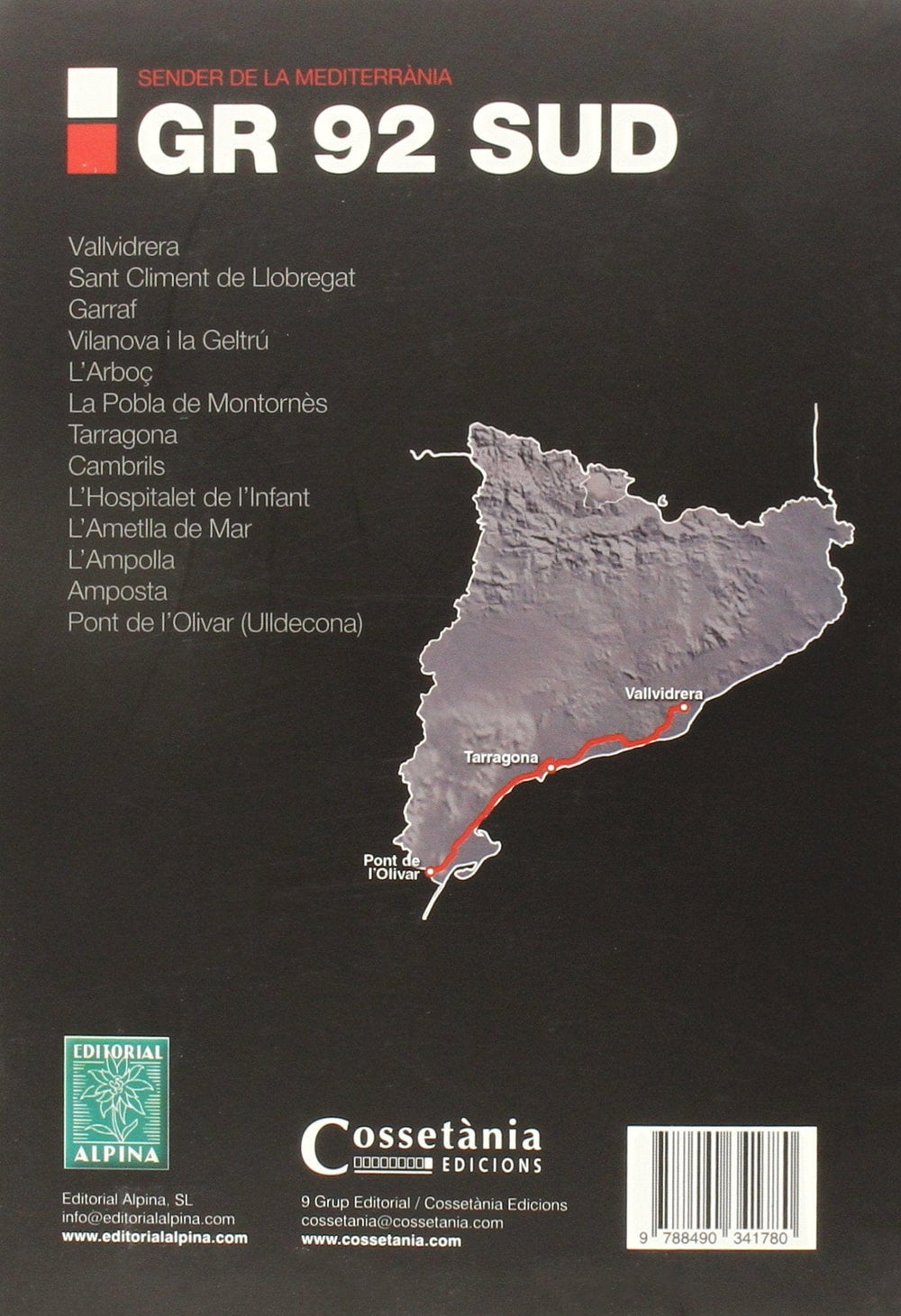 Carte & Guide de randonnée - Sender de la Mediterrania GR92 Sud (Catalogne) | Alpina carte pliée Editorial Alpina 