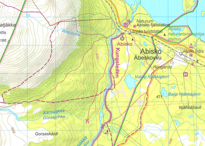 Carte & guide du Kungsleden n° 1 - Abisko - Kebnekaise (Suède) | Norstedts carte pliée Norstedts 