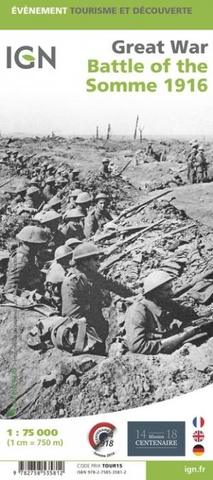 Carte historique - Grande Guerre : Bataille de la Somme - 1916 | IGN carte pliée IGN 