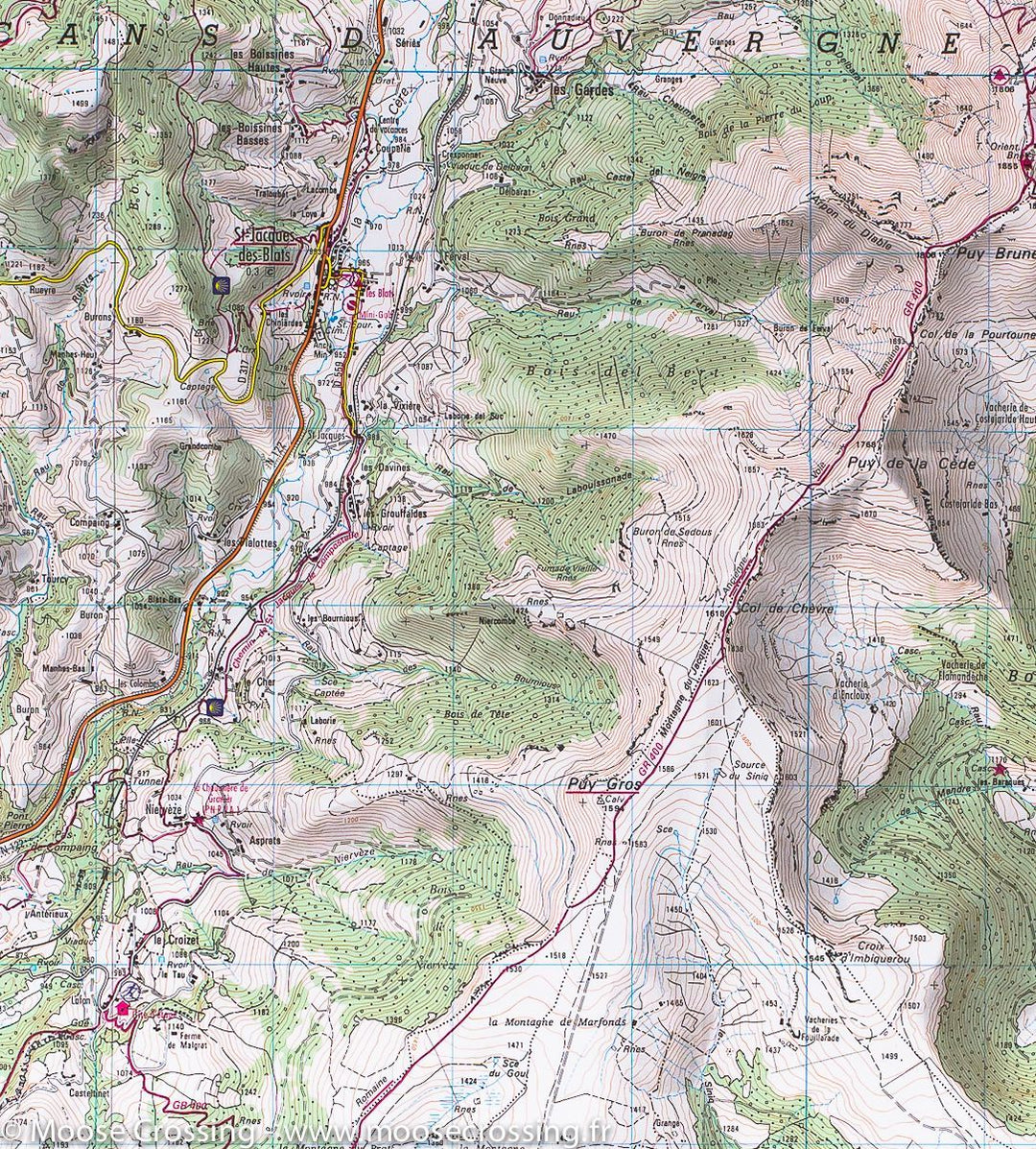 Carte IGN TOP 25 n° 2435 OT - Monts du Cantal, PNR des volcans d'Auvergne (Massif Central) - La Compagnie des Cartes