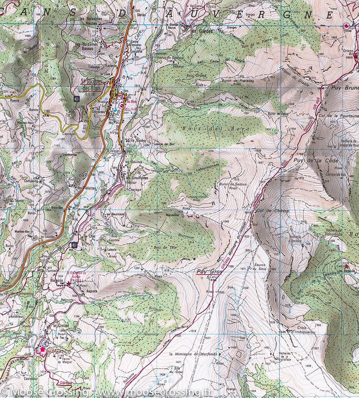 Carte IGN TOP 25 n° 2435 OT - Monts du Cantal, PNR des volcans d'Auvergne (Massif Central) - La Compagnie des Cartes