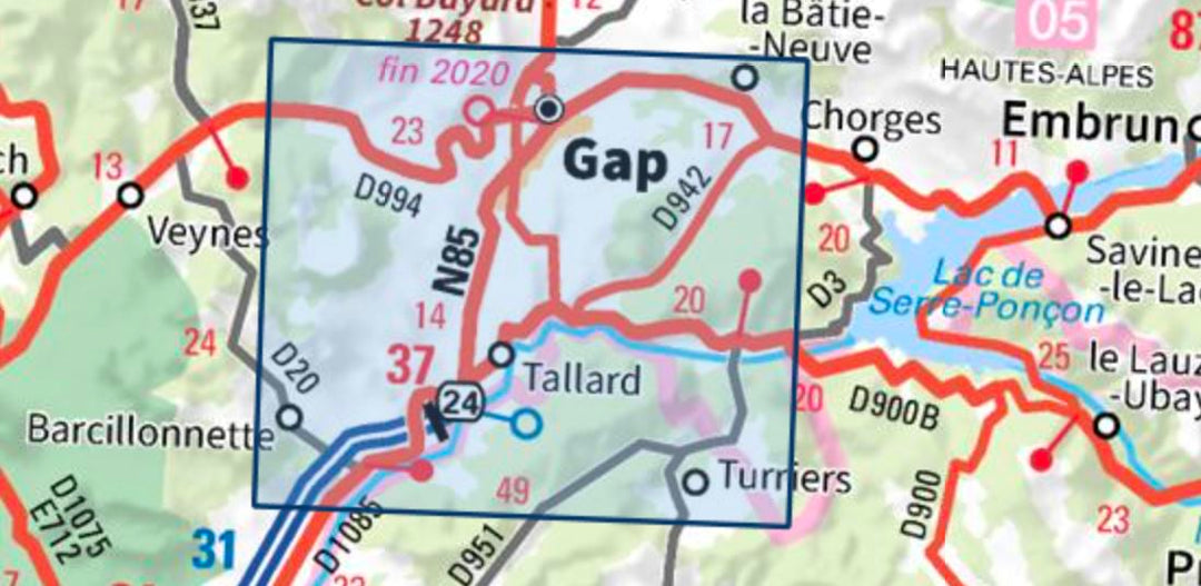 Carte IGN TOP 25 n° 3338 ET - Gap & Montagne de Céüse (Alpes) carte pliée IGN 