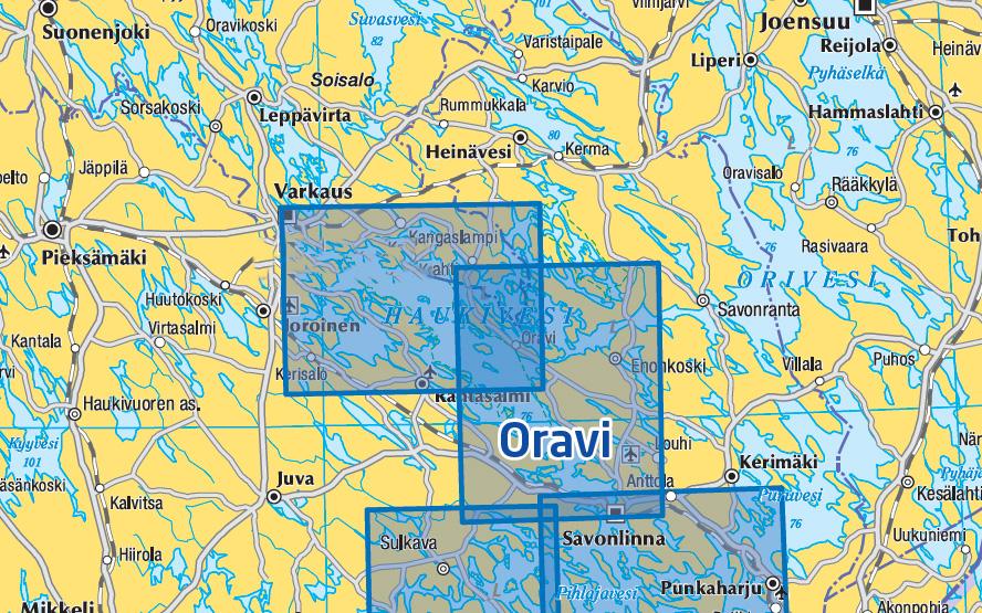 Carte marine n° 15 - Oravi Haukivesi Savonlinna (Finlande) | Karttakeskus carte pliée Karttakeskus 