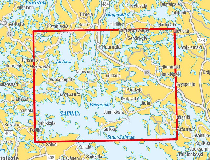 Carte marine n° 19 - Puumala Lietvesi Kyläniemi (Finlande) | Karttakeskus carte pliée Karttakeskus 
